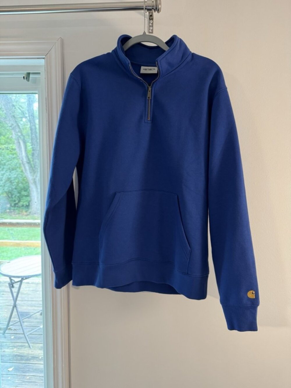 Carhartt WIP Quarter-Zip Sweatshirt Men's L Blue